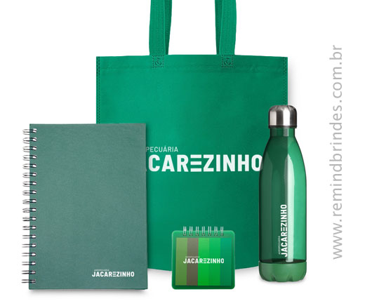 Kit Onboarding Fresh - Caderno, Garrafa, Bloco de Anotações e Sacola Biodegradável