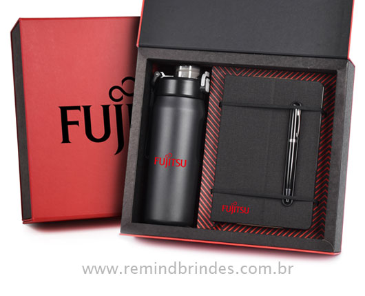 Kit Onboarding Executive 3 Peças com Garrafa Térmica, Caderneta e Caneta