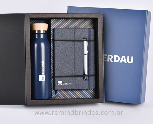 Kit Onboarding Eco Executive 3 Peças com Garrafa Térmica, Caderneta e Caneta