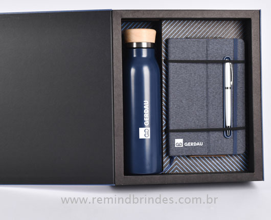 Kit Onboarding Eco Executive 3 Peças com Garrafa Térmica, Caderneta e Caneta