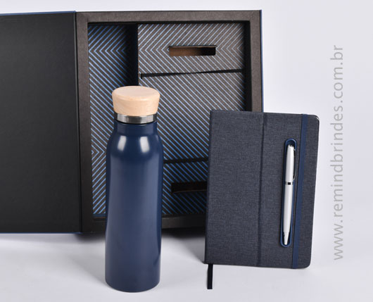 Kit Onboarding Eco Executive 3 Peças com Garrafa Térmica, Caderneta e Caneta