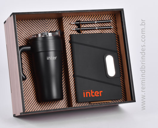 Kit Onboarding Personalizado com Caneca Térmica, Caderneta e Canetas