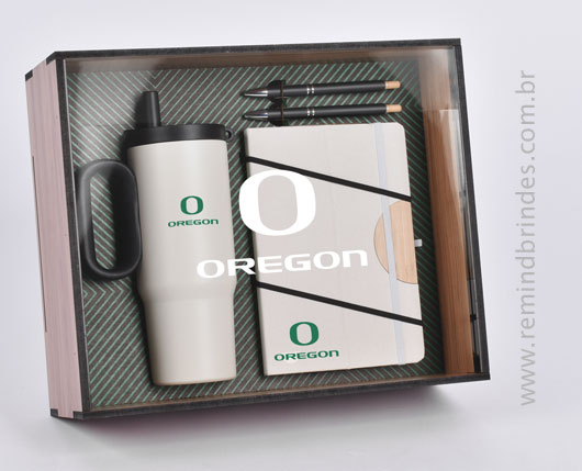 Kit Onboarding Personalizado 4 Peças com Caneca Térmica, Caderneta Ecológica e Canetas