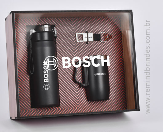 Kit Onboarding Personalizado 3 Peças com Garrafa Térmica, Caneca e Chaveiro