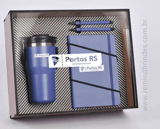 Kit Onboarding Personalizado 4 Peças com Copo Térmico, Caderneta e Canetas
