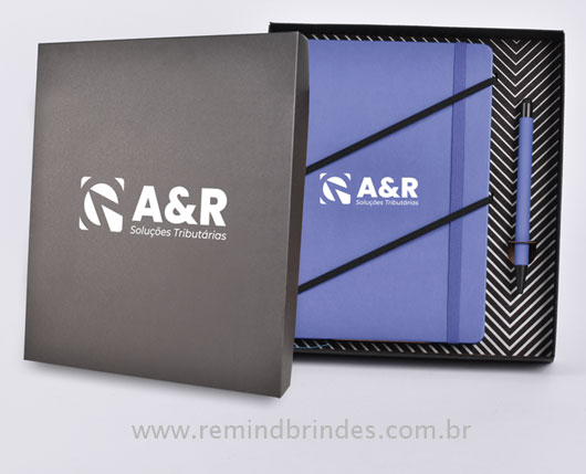 Kit Executive Personalizado 2 Peças com Caderneta e Caneta Premium