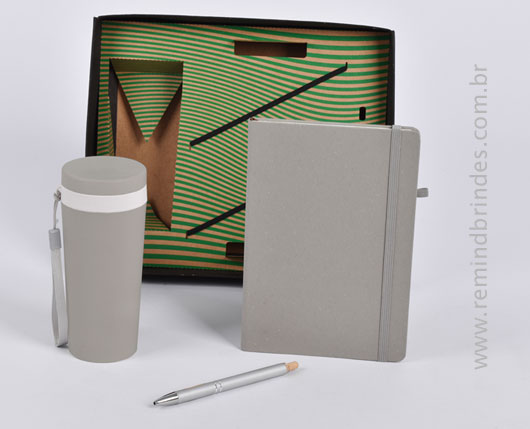Kit Executive Personalizado 3 Peças com Copo, Caderneta e Caneta
