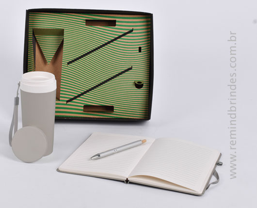 Kit Executive Personalizado 3 Peças com Copo, Caderneta e Caneta