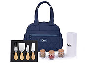 Kit Queijo e Gourmet Executive com Bolsa Térmica, Espátulas e 3 Temperos Personalizado