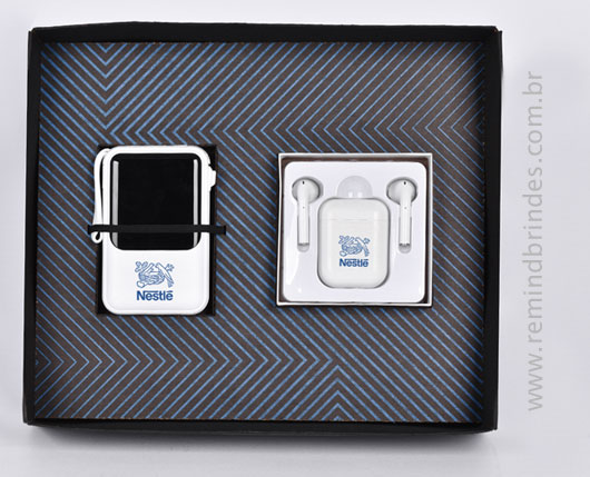 Kit Onboarding Tech 2 Peças com Power Bank e Fone Bluetooth