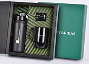Kit Onboarding Executive 3 Peças com Garrafa Térmica, Caneca Inox e Fone Bluetooth